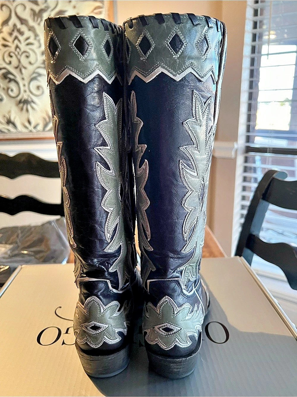 Old Gringo Miles City 13" Western Boots Black & Silver US 7.5 B - Picture 2 of 8